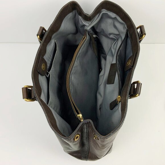 Frye CLAUDE Tote Shopper Business Shoulder Bag Leather Chocolate Brown - Picture 14 of 16